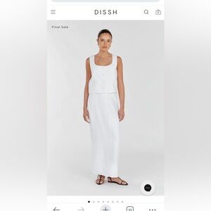 Dissh Roberts white linen midi skirt size 6, unworn